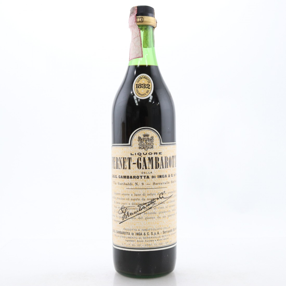 Fernet Gambarotta Digestif 1 Litre 1970s Whisky Auctioneer