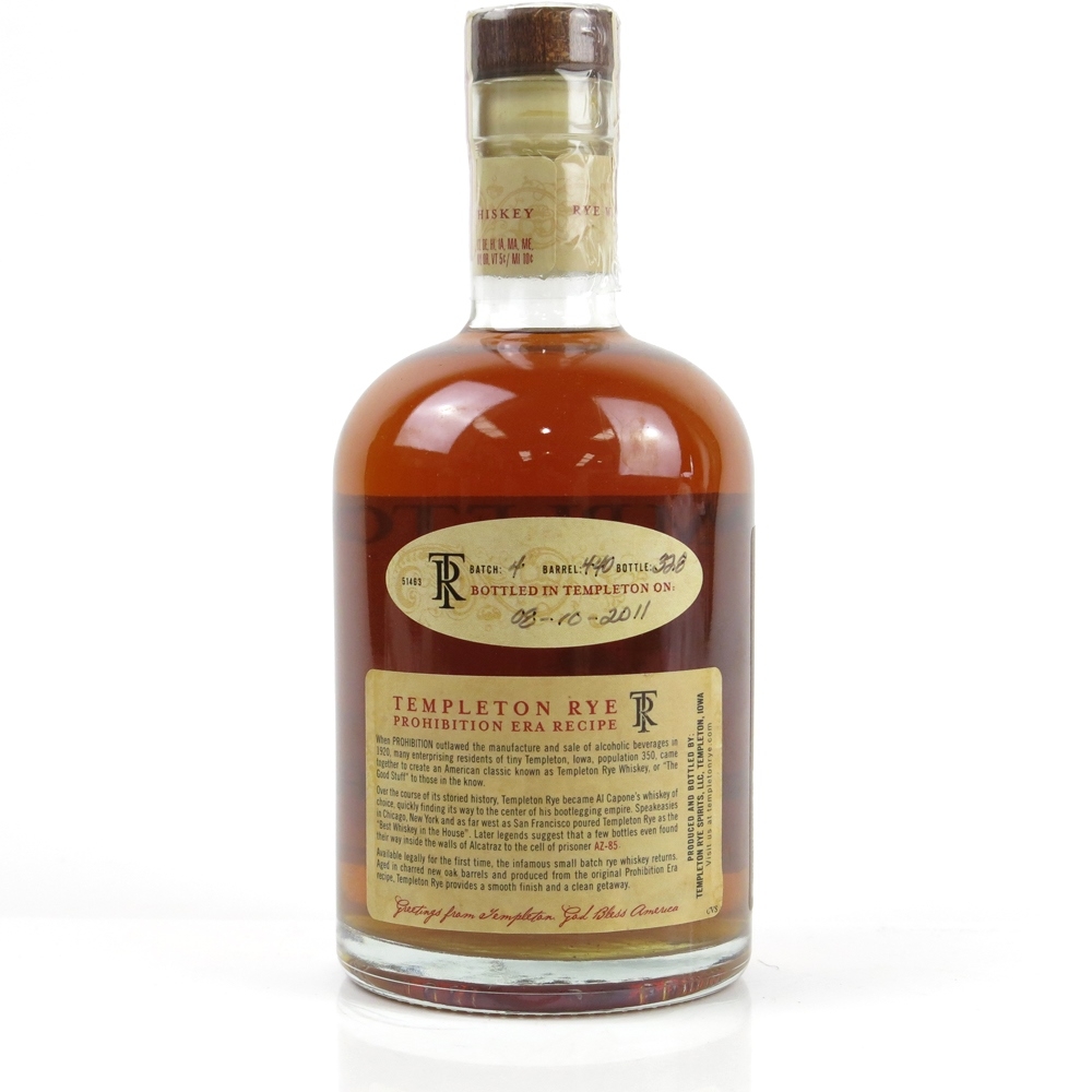 Templeton Small Batch Rye Whisky Auctioneer