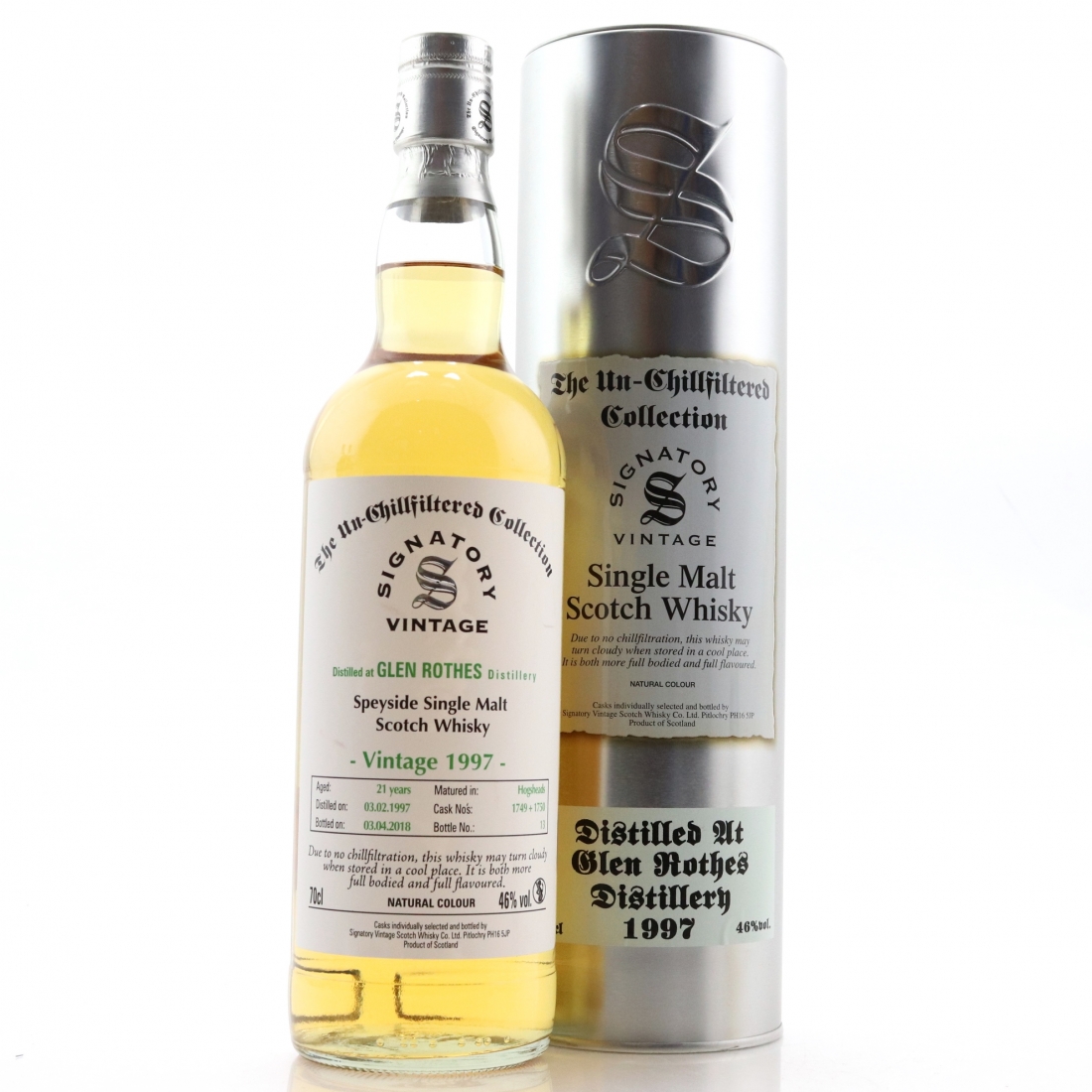 Glenrothes 1997 Signatory Vintage 21 Year Old Whisky Auctioneer