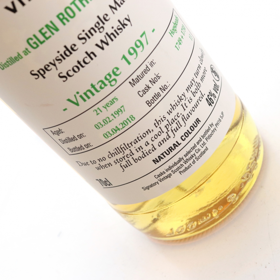 Glenrothes 1997 Signatory Vintage 21 Year Old Whisky Auctioneer