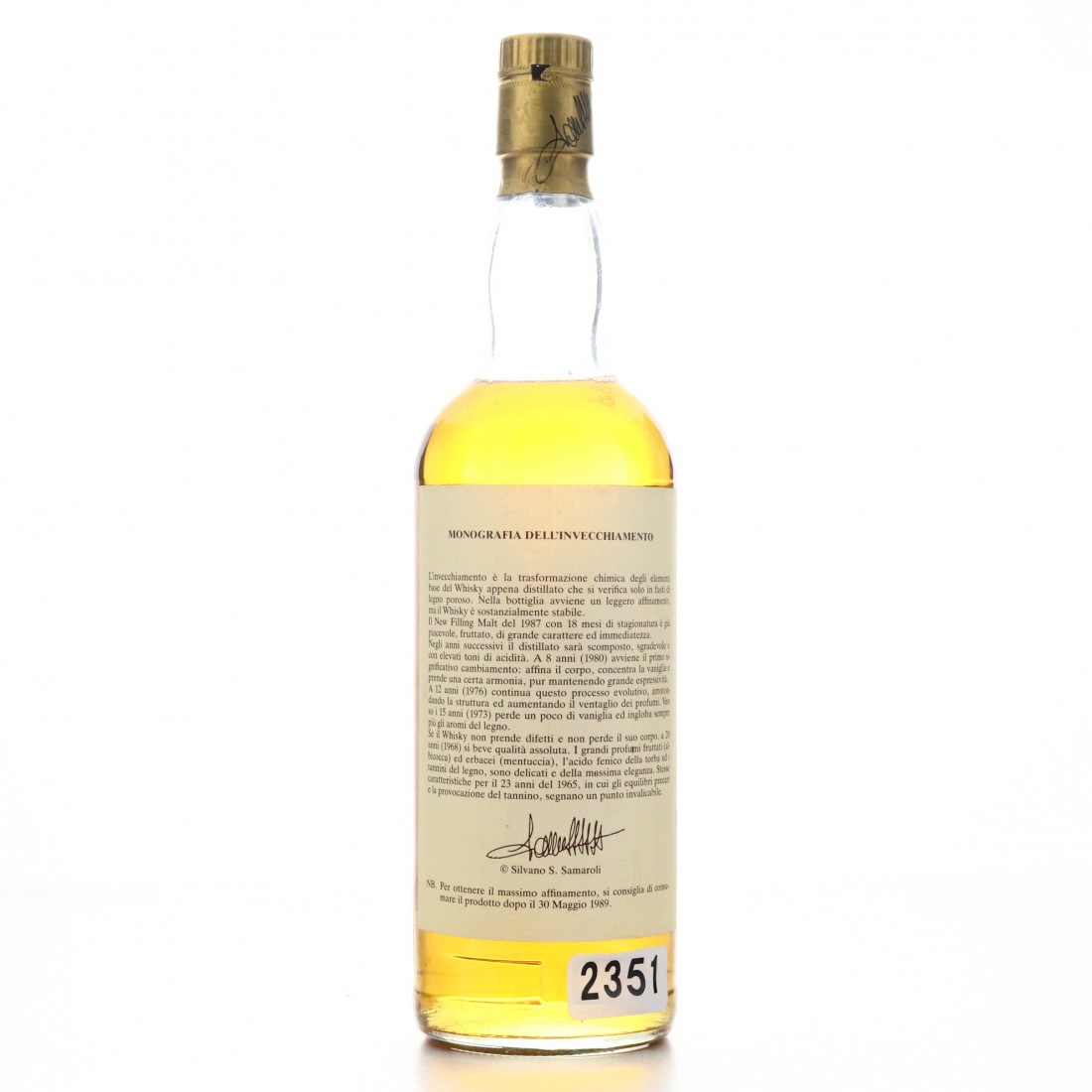 Springbank 1980 Samaroli 8 Year Old / Ageing Monography | Whisky Auctioneer