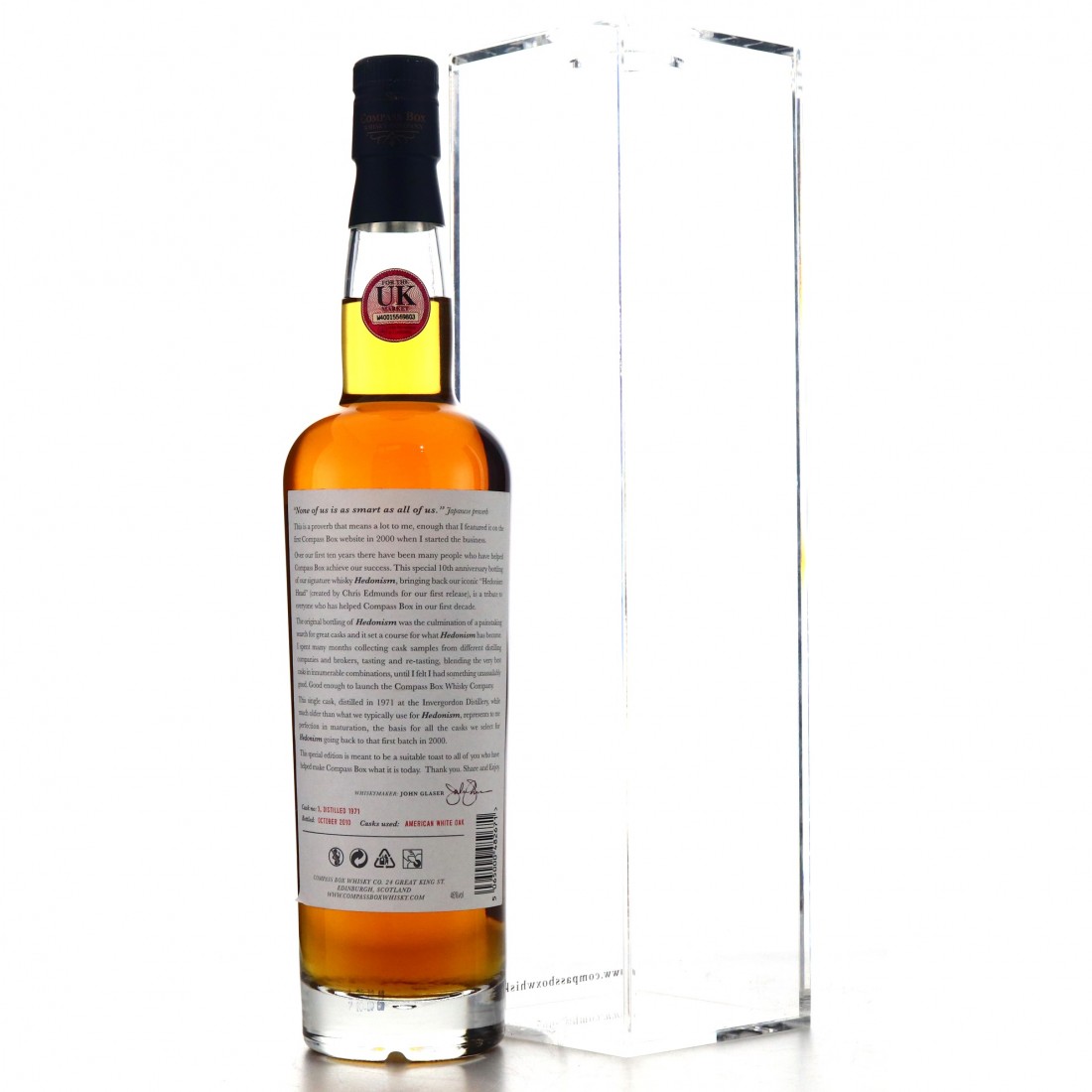 Invergordon 1971 Compass Box Hedonism 38 Year Old / 10th Anniversary