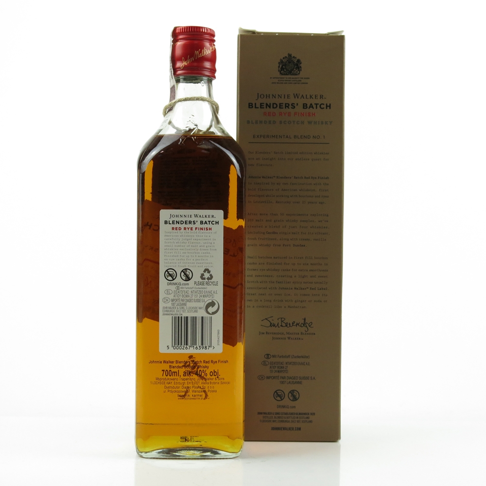 Johnnie Walker Blenders' Batch Red Rye Finish Batch 1 Whisky Auctioneer