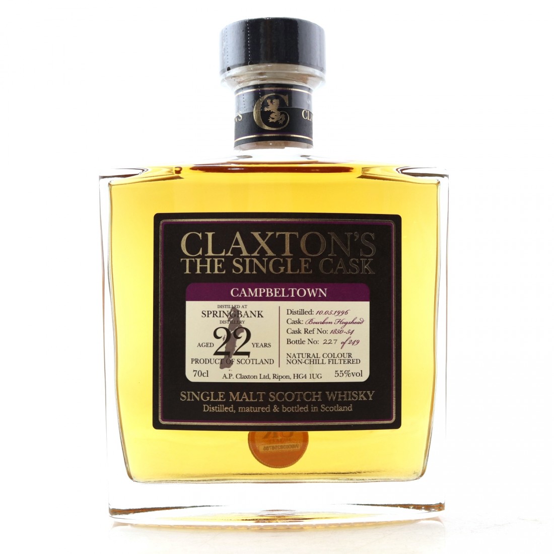 Springbank 1996 Claxton's 22 Year Old Whisky Auctioneer