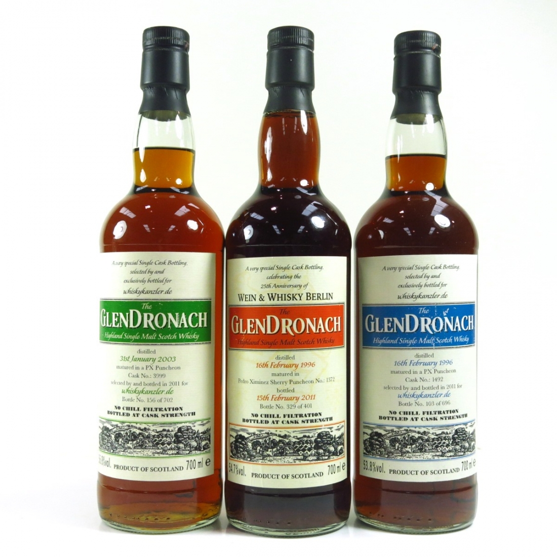 Glendronach Wein Und Whisky Single Cask 3 X 70cl Whisky Auctioneer