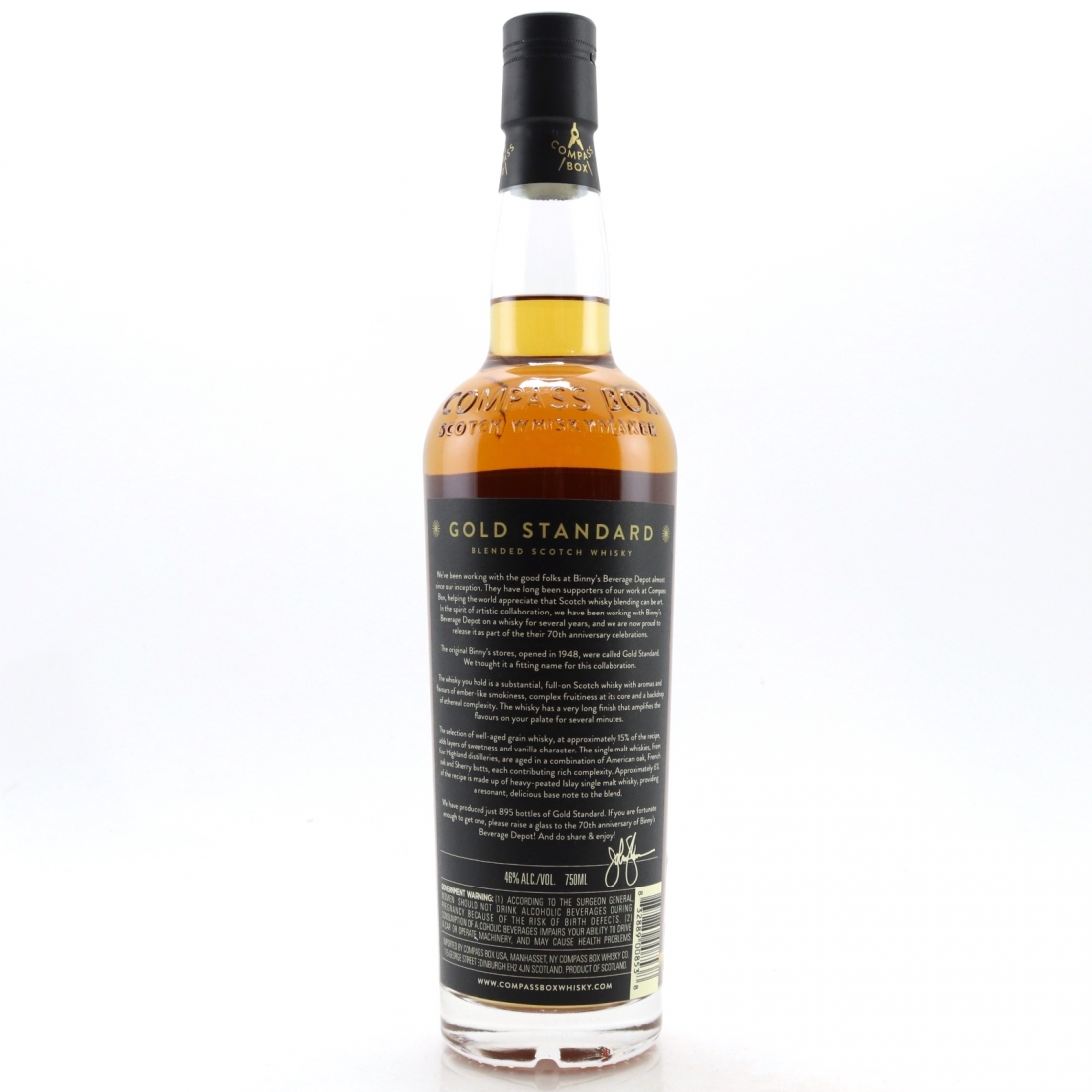 Compass Box Gold Standard 75cl / Binny's 70th Anniversary Whisky