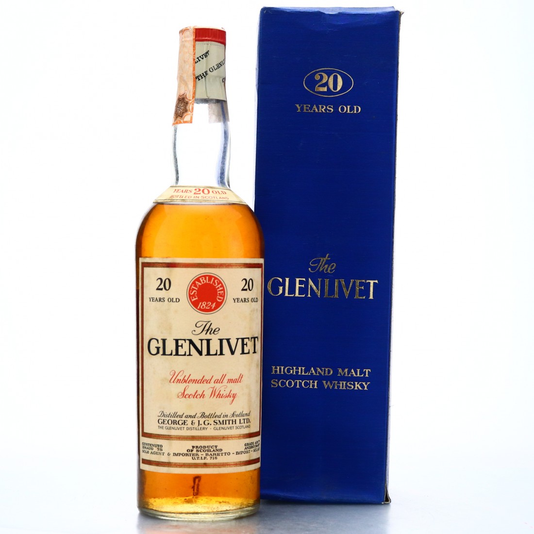 Glenlivet 20 Year Old 1970s / Baretto Import Whisky Auctioneer