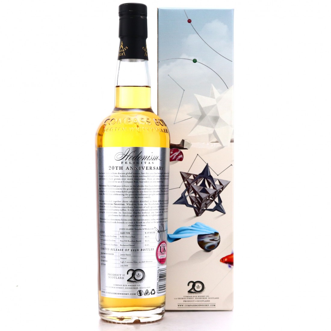 Compass Box Hedonism Felicitas / 20th Anniversary Whisky Auctioneer
