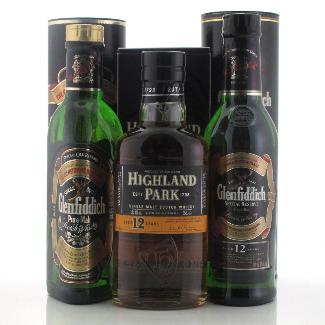 Highland Park & Glenfiddich Selection 3 x 35cl Whisky Auctioneer