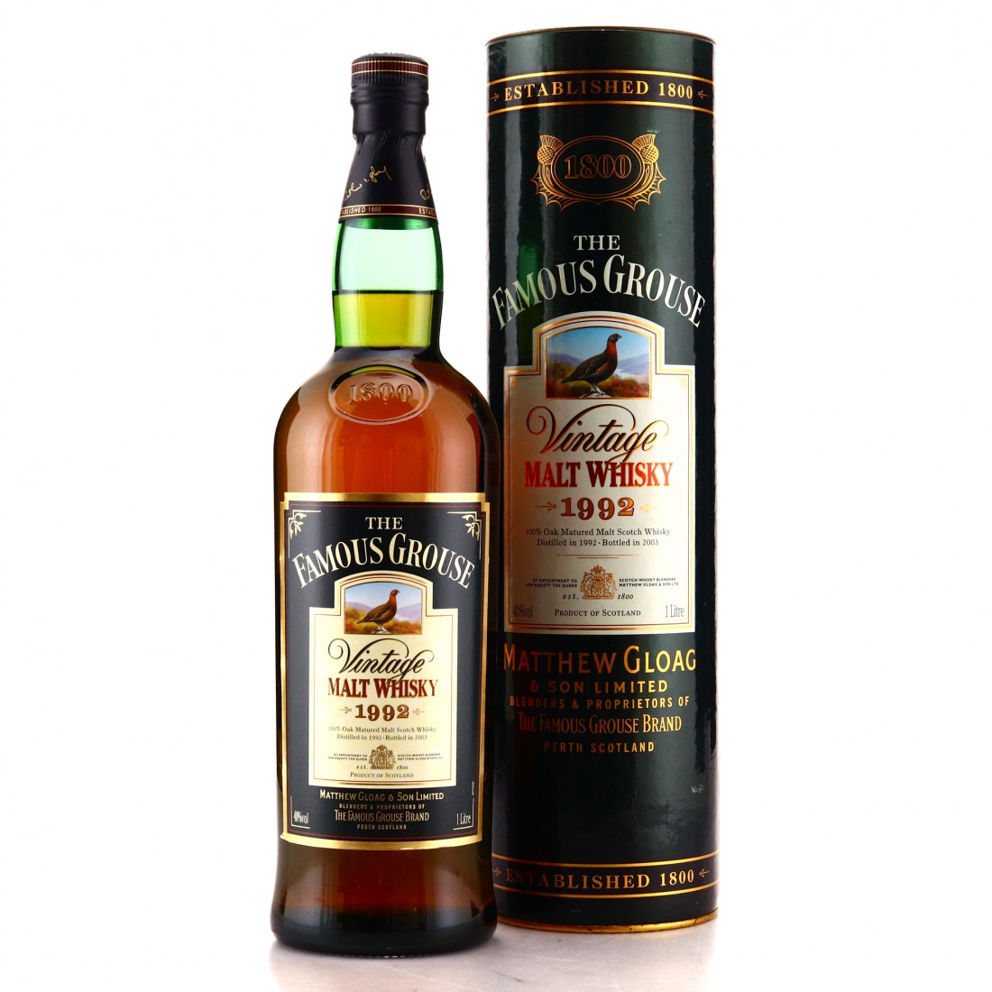 Famous Grouse 1992 Vintage Malt 1 Litre Whisky Auctioneer