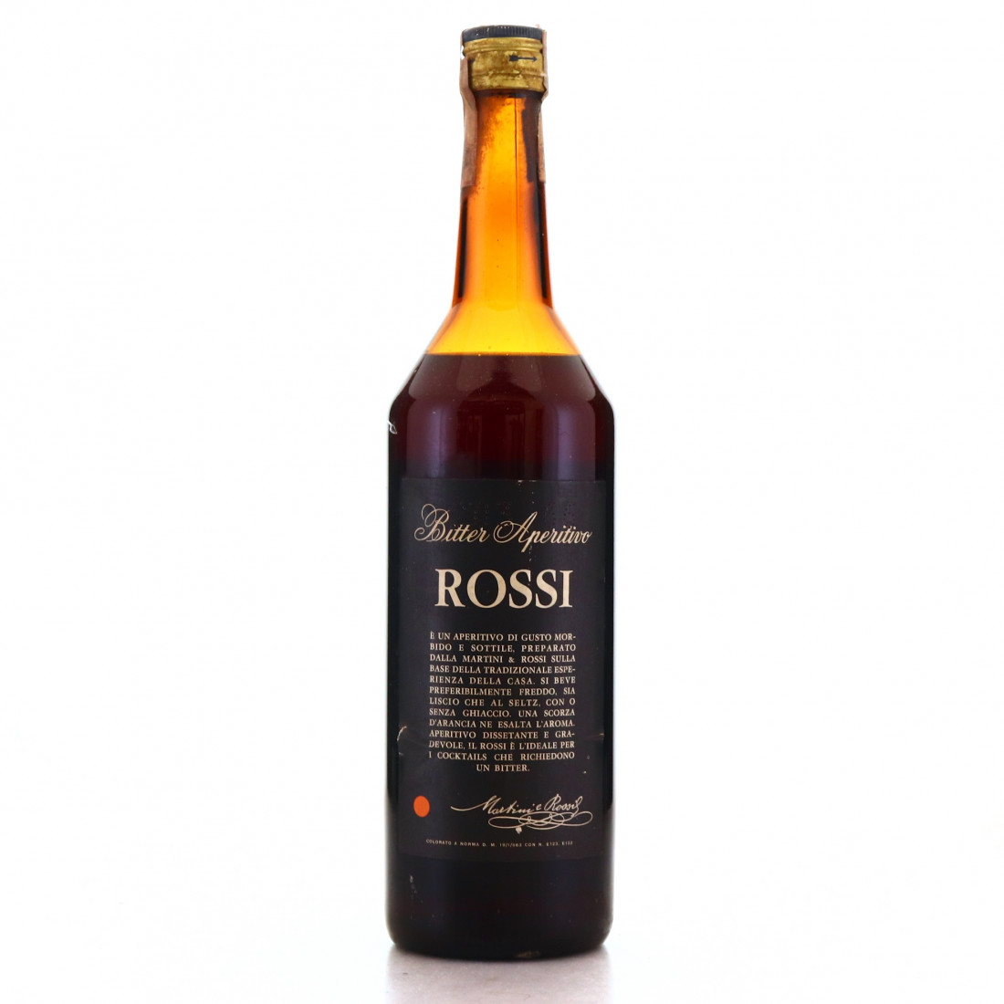 Martini and Rossi Bitter Aperitivo 1 Litre 1960s Whisky Auctioneer